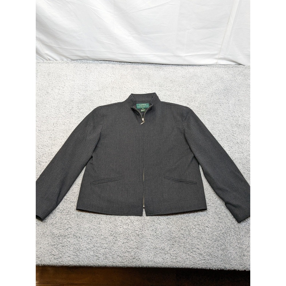 VTG Lauren Ralph Lauren Women's Size 10P Jacket Full Zip 96% Worsted Wool‎ Y2K